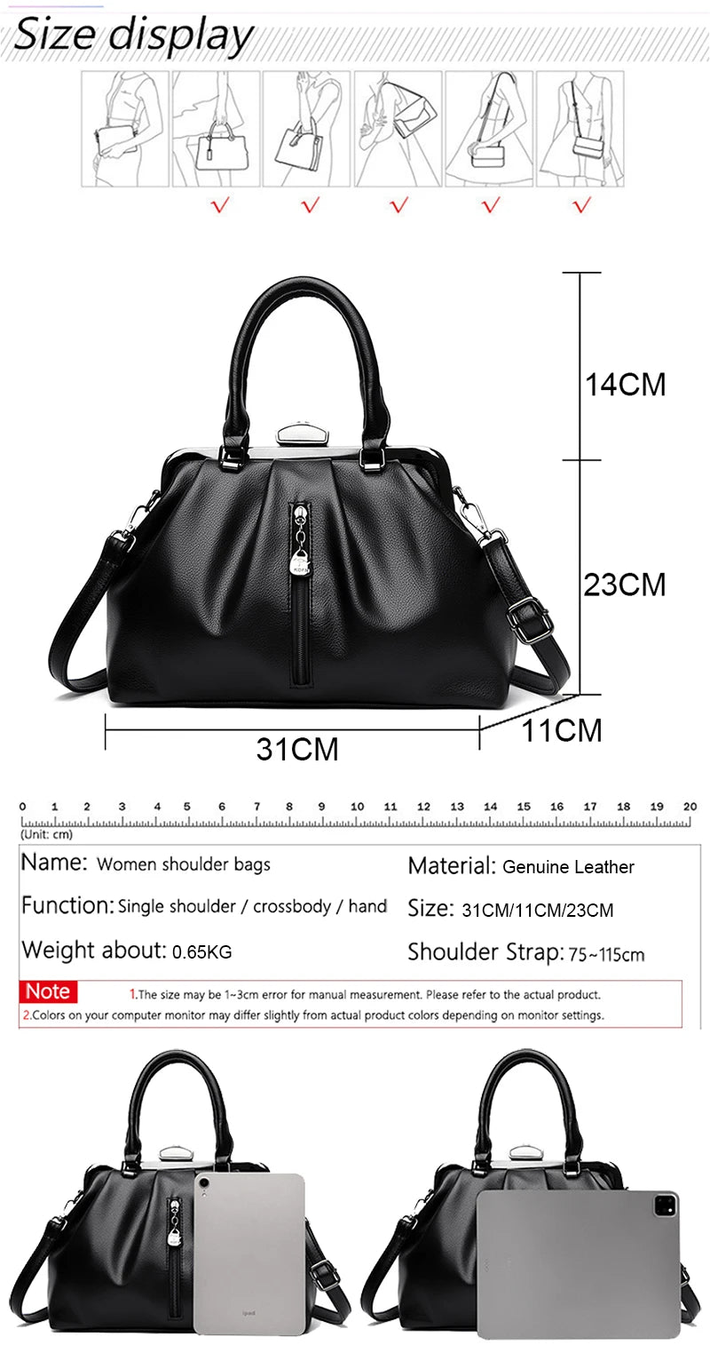 Brand Luxury Handbags Women Bags Designer Real Leather Handbag Leisure Crossbody Bags for Women New Lady Shoulder Bag Tote Bolsa