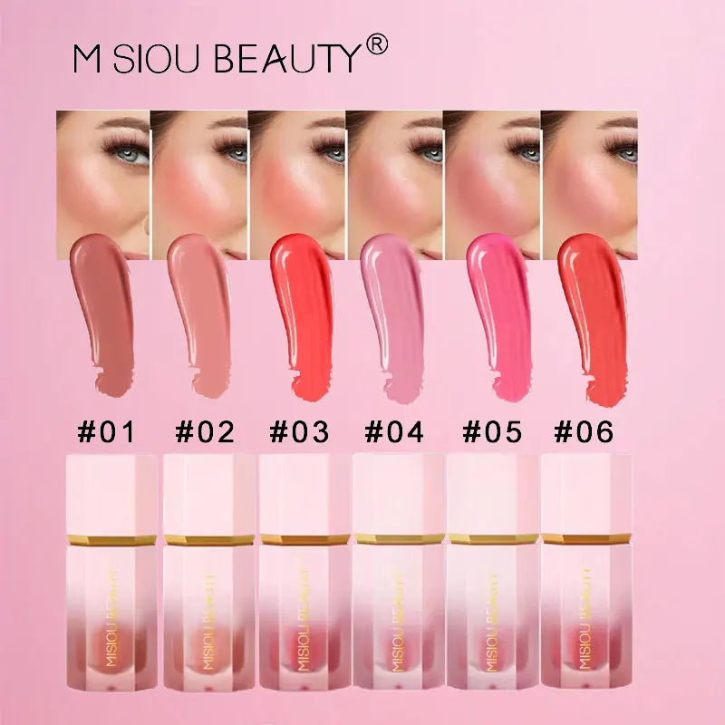 Blush líquido fosco em bastão, blush em creme de cor duradoura e fácil de usar para lábios e bochechas, corretivo à prova d'água e gloss labial.