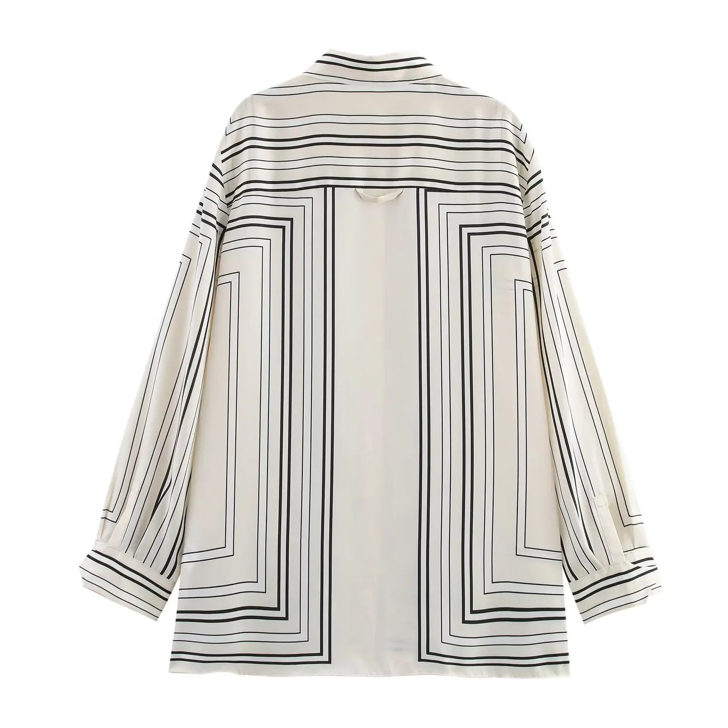 HH 2025 Women Trouser Suit Turn-down Collar Long Sleeve Single-breasted Slim Print Shirt+High Waist Zipper Loose Long Pants