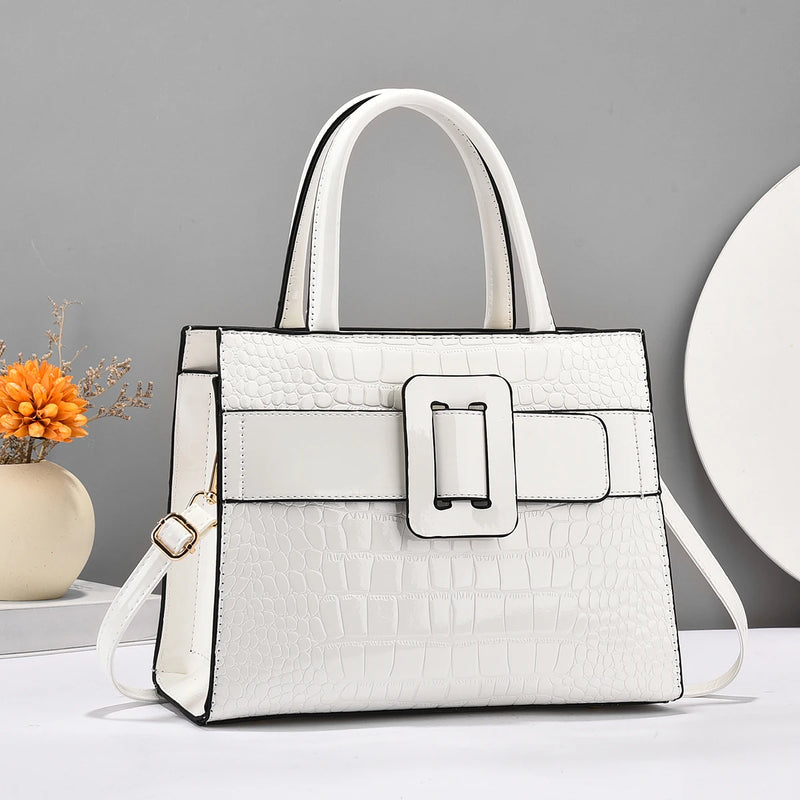 Premium Crocodile Pattern Leather Handbag - Stylish Tote & Satchel Purse for Women - Versatile, Durable