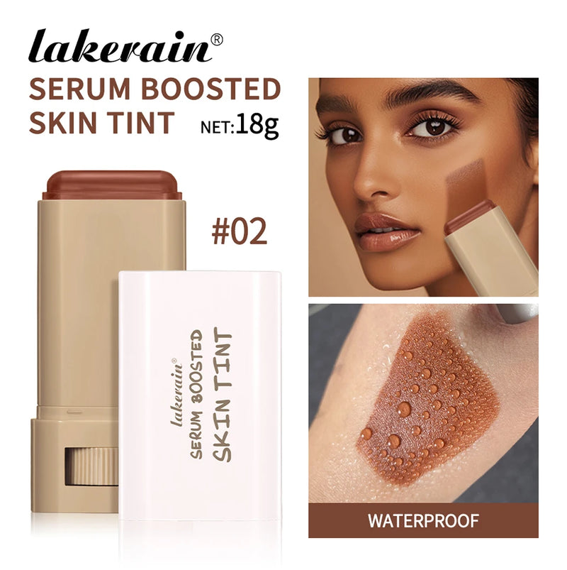 Base em bastão Balm Serum Boosted Skin Tint Base em bastão Suave Plumper Alta Cobertura Base Bronze para Viagem Make