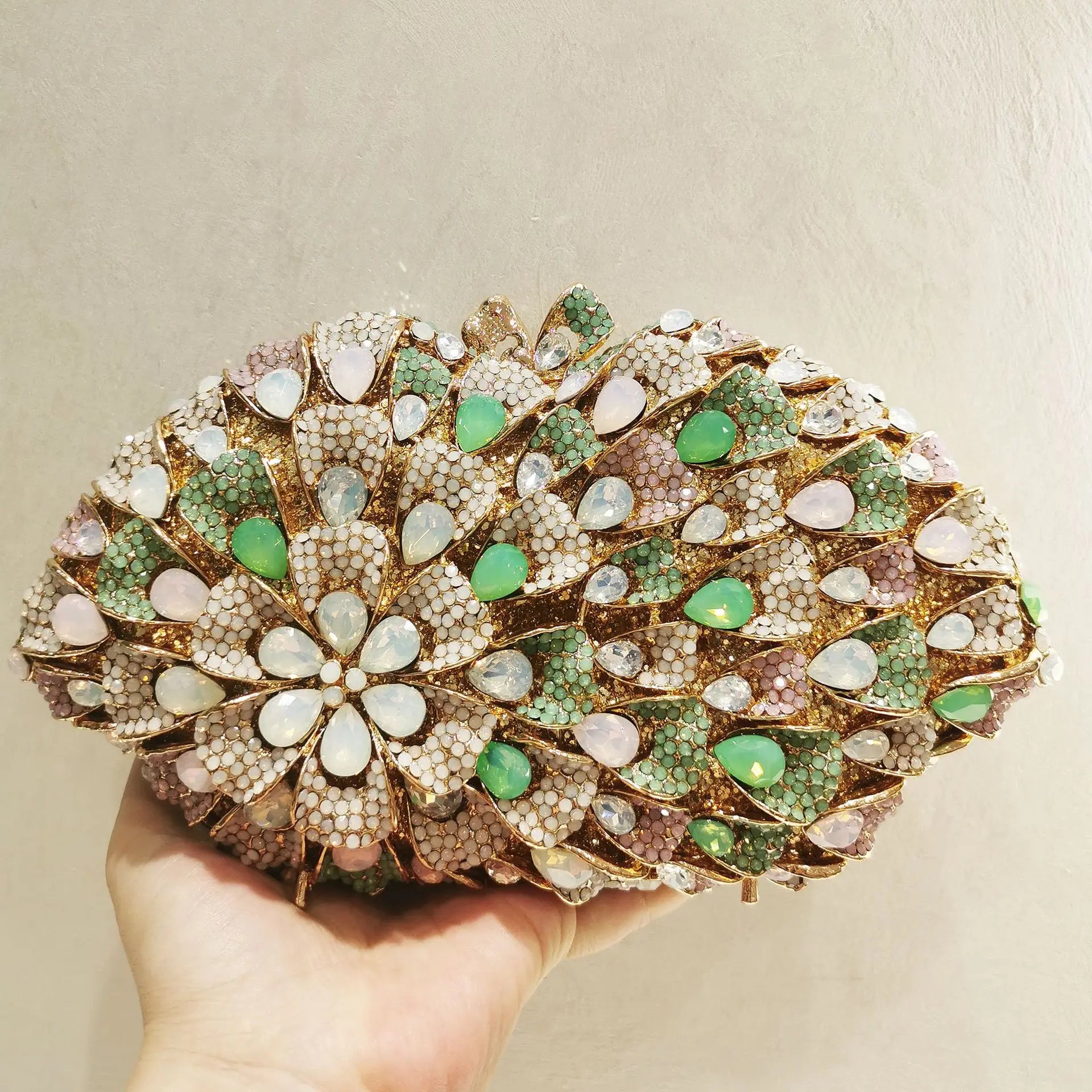 Xiyuan cheio grandes pedras sacos de noite feminino garras para as mulheres jantar strass bolsas casamento nupcial cristal embreagem bolsa - CRAVO ROSE