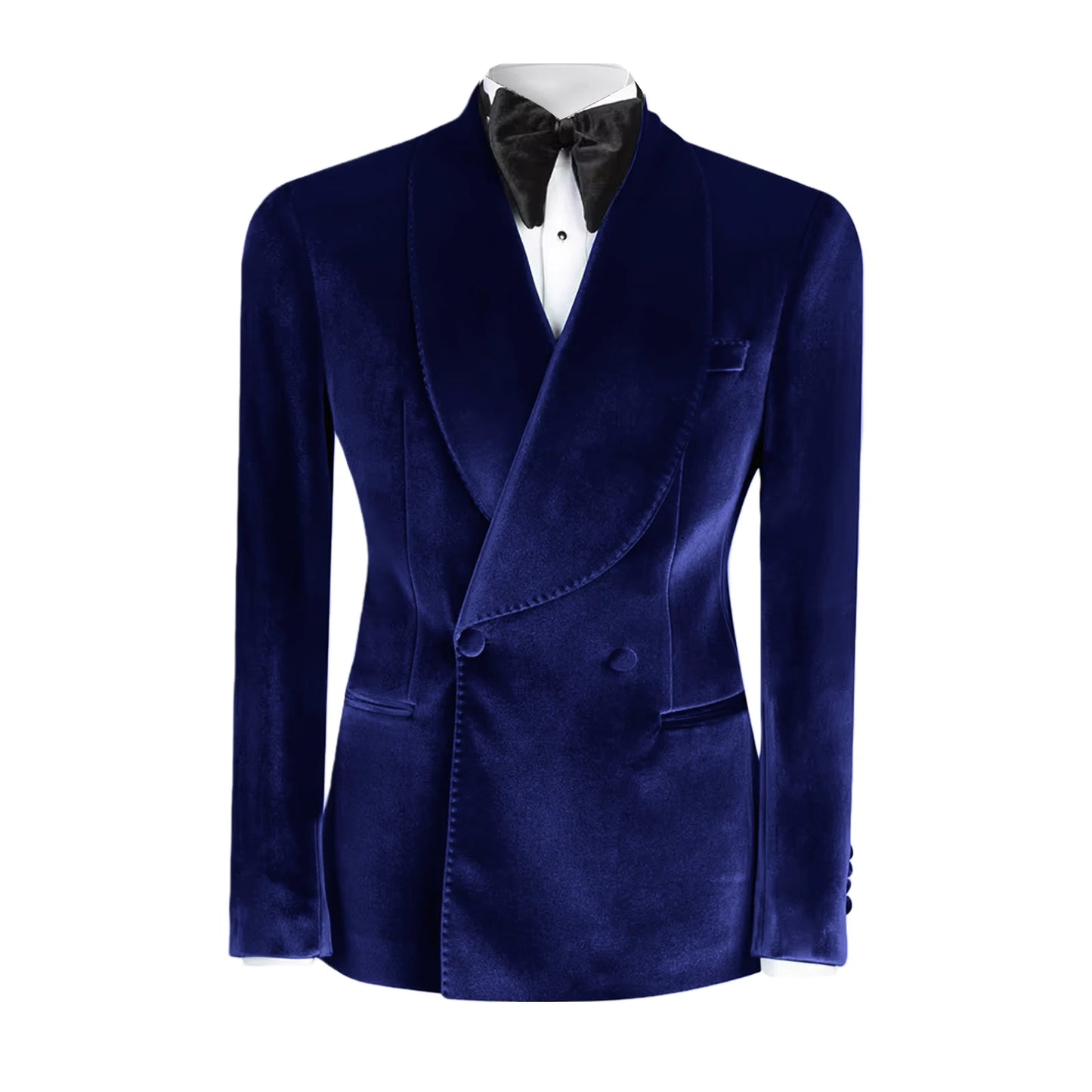 Formal Velvet Men's Suits Blazer Double Breasted Jacket 1 Piece Elegant Slim Fit Male Clothing Wedding Men Business Casual Coats