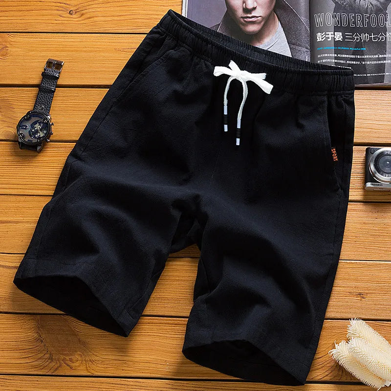 Shorts casuais masculinos de verão, tamanho grande, calças de praia, corrida, esporte, calças curtas retas, calças de moletom finas, shorts soltos para lazer