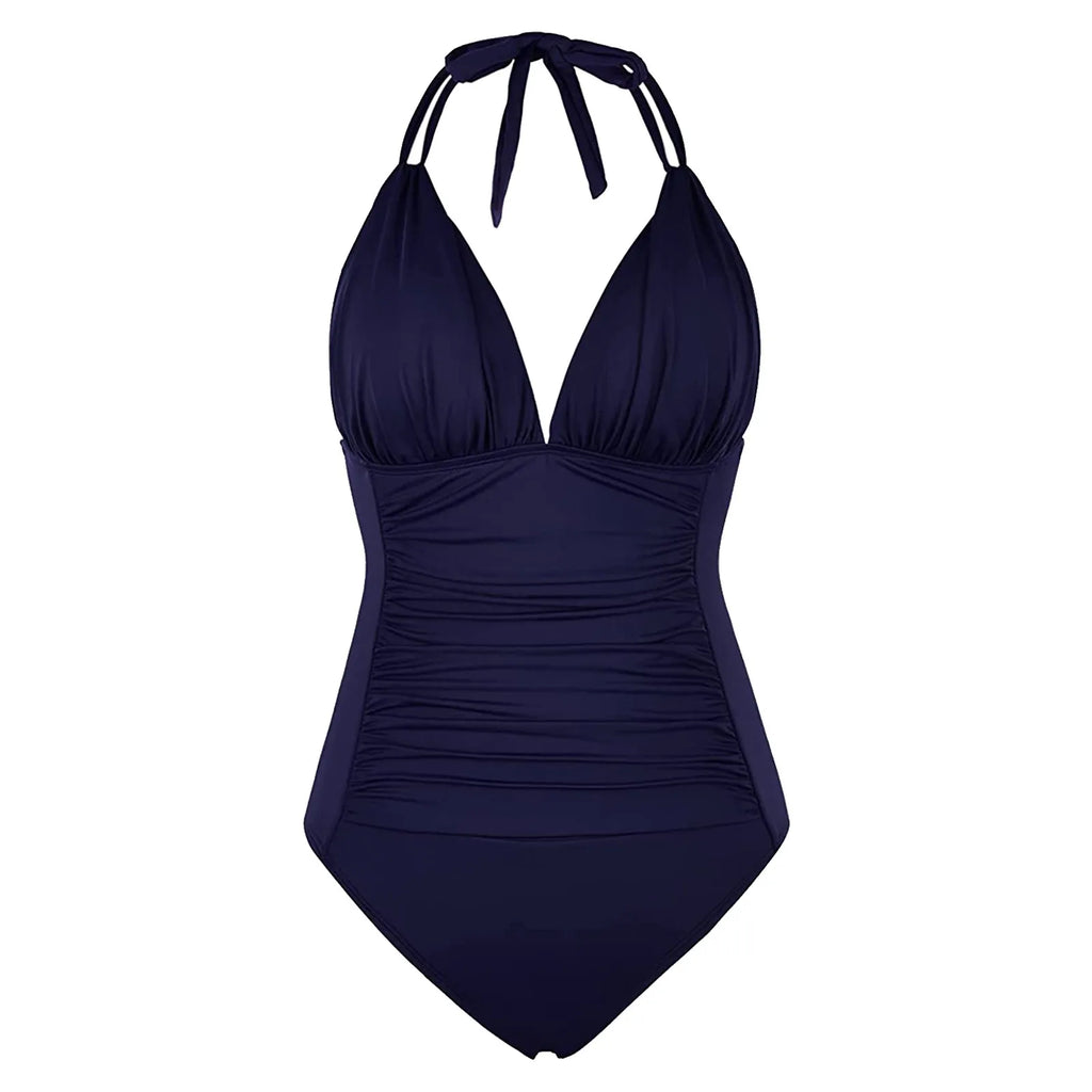 Women's One-piece With Chest Pad Without Steel Bra Swimsuit Solid Color   Swimsuit купальник женский nuevo en conjuntos a juego