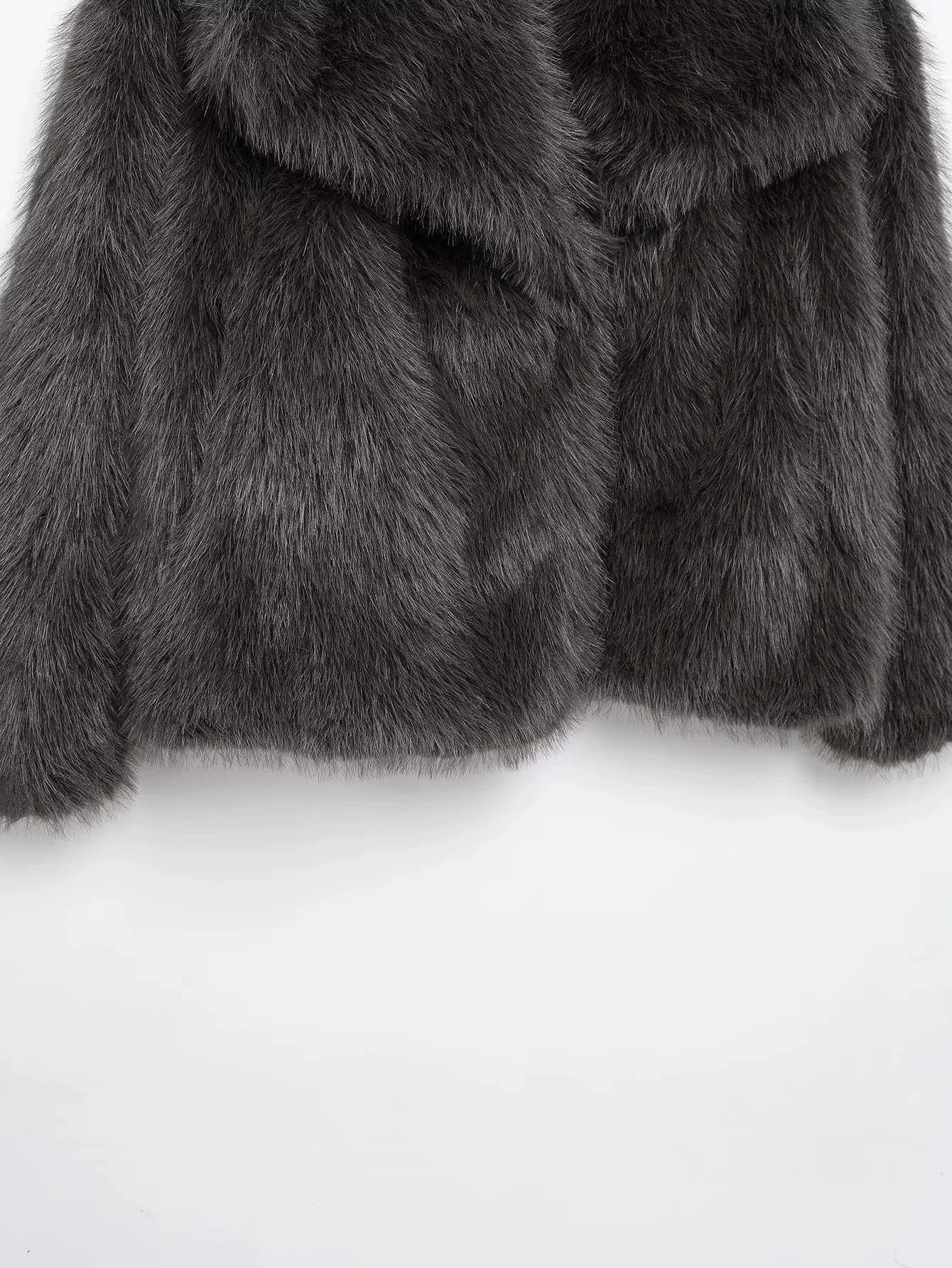 KONDALA 2026 Spring Summer Casual Faux Fur Brown Women Warm Jackets Valentine‘s Day Turn Down Collar Oversized Elegant Coats