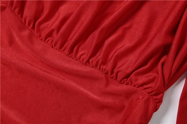 Weird Puss Elegant Shoulder Padded Dress Women Turtleneck Ruched Sexy Classic Office Commute Simple Peach Hip Slim Mini Bodycon