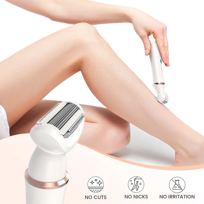 Sejoy 4 in 1 Electric Lady Shaver, Body Hair Trimmer Removal Epilator, Painless Cordless Trimmer Razor for Armpit Bikini Arm