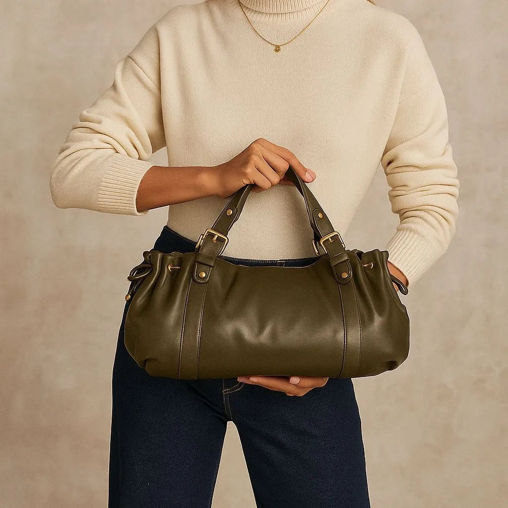 Women's Crossbody Simple Handbag Commuter Shoulder Boston Bag Stylish Versatile Work Bag Soft Polyester Interior