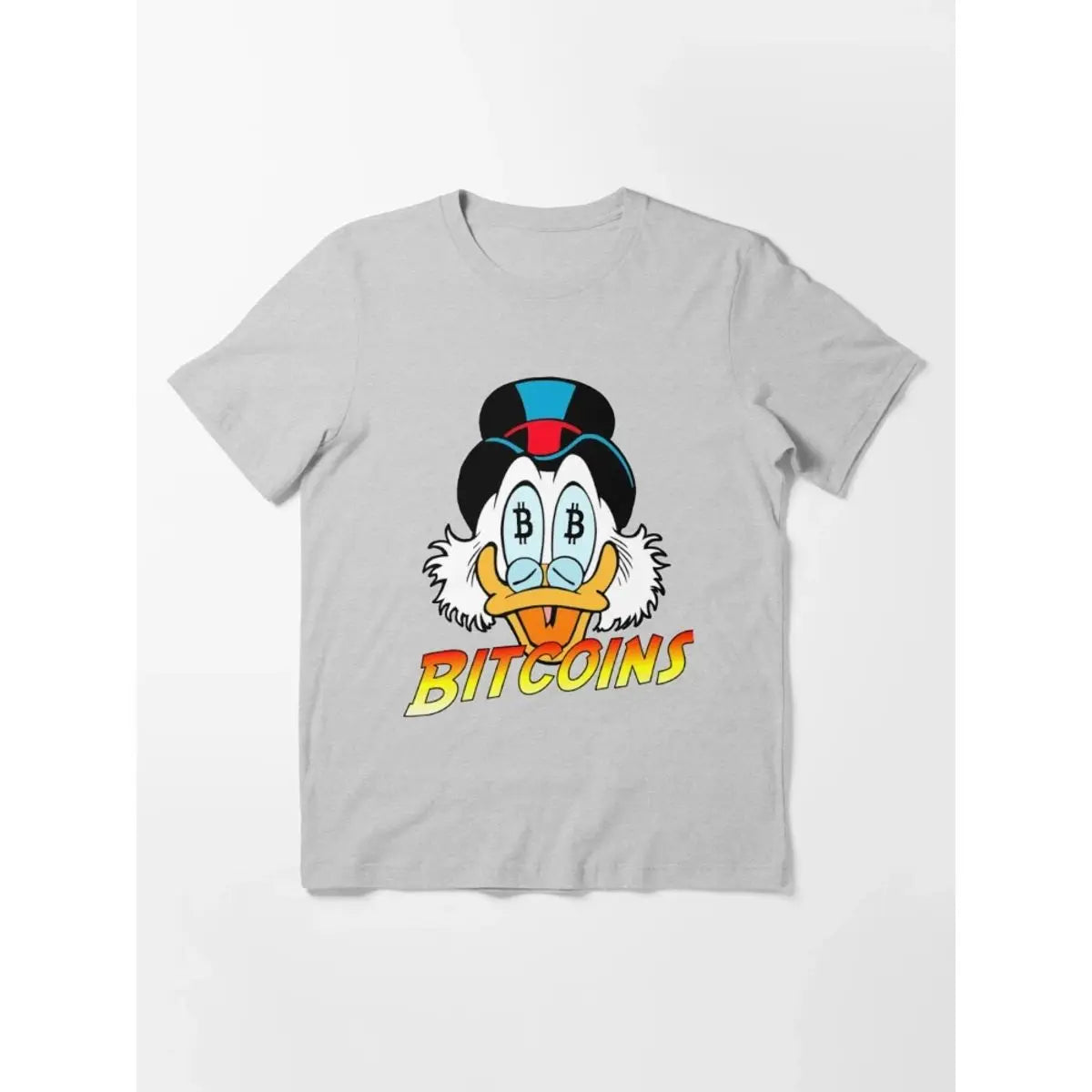 Men's T-shirt Uncle Scrooge Bitcoin Cartoon Short Sleeve Luxury Blouse