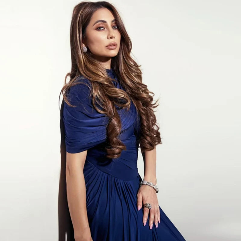 Vestido longo urbano feminino, sexy, plissado, estilo império, sem mangas, assimétrico, vestidos femininos, primavera/verão 2025, robe feminino chique