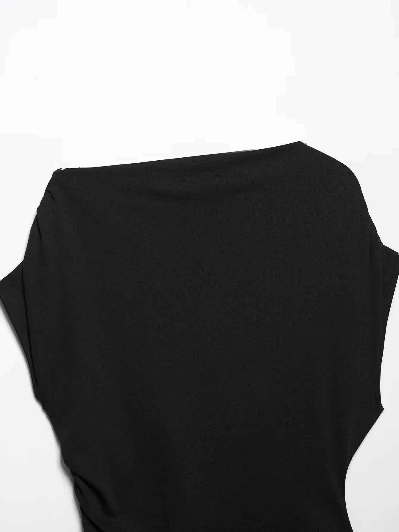 Nlzgmsj  2025 Summer Women's Ruched Asymmetric Crop Tops Women Casual Sleeveless Streetwear Short Tops