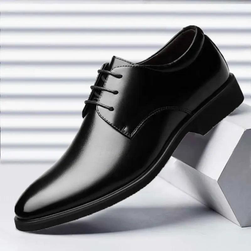 Men's Breathable Leather Shoes Black Soft Leather Soft Bottom Spring And Autumn Best Man Men's Business Formal Wear Casual Shoe - CRAVO ROSE