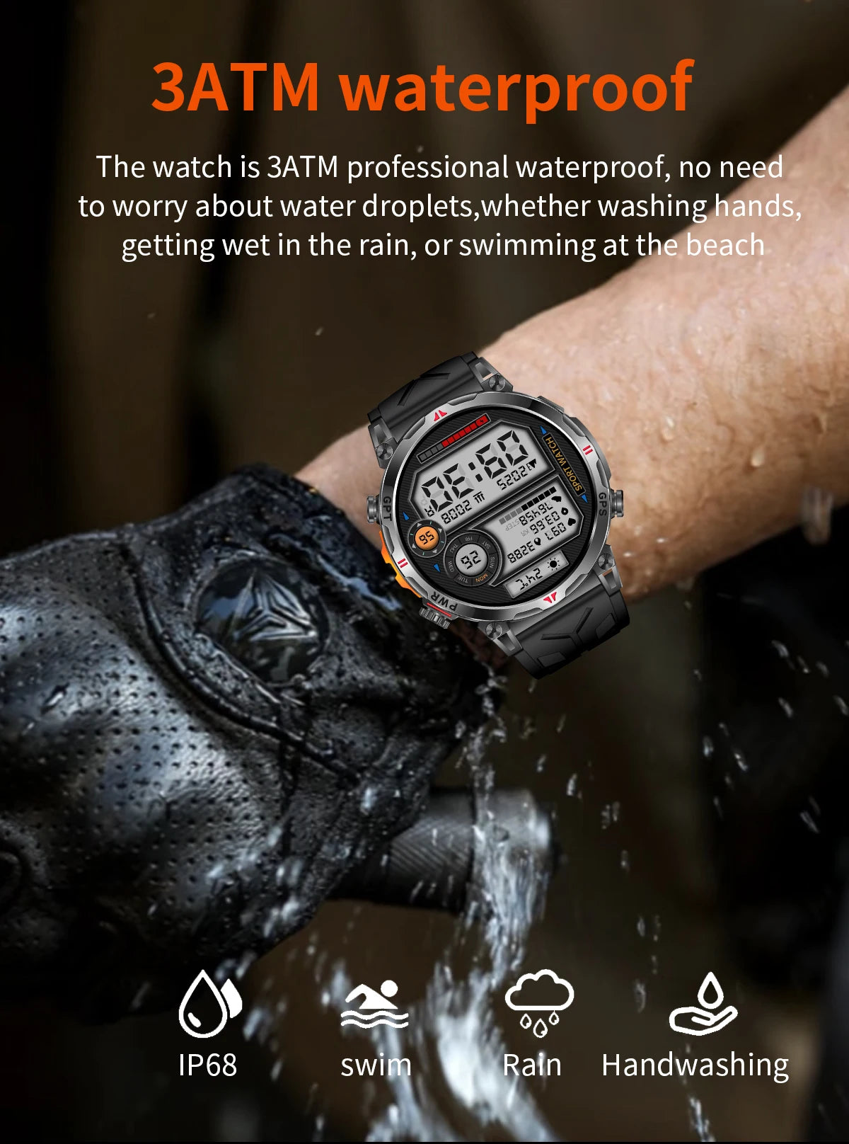 2025New Military T-Rex3 Ultra GPS SmartWatch Built in GPS Compass Altimeter Barometer 5ATM Waterproof 650mAh Sports Bracelet Men