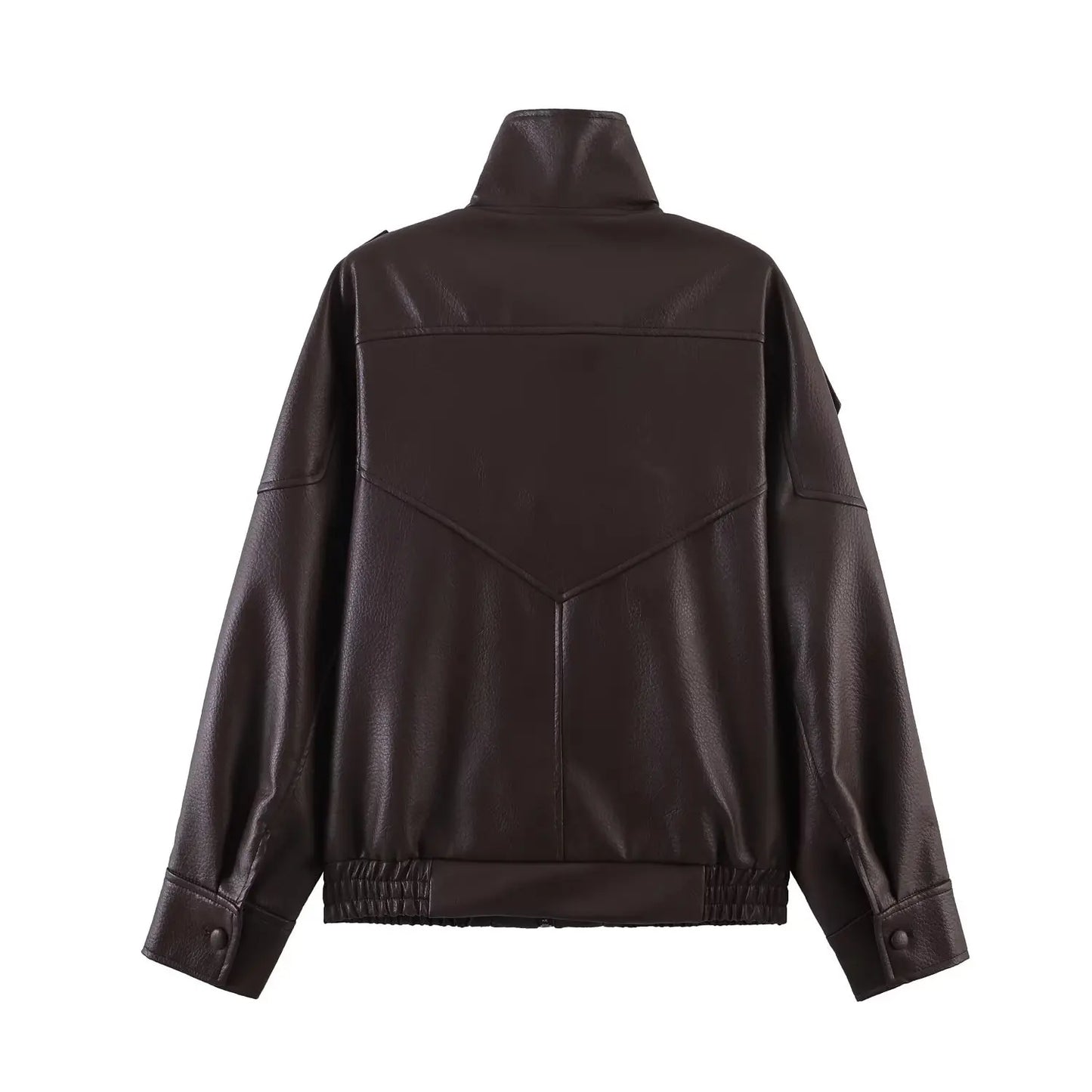 Fashionable High-Quality Zipper Three-Color Leather Jacket Women's Premium Style Small Fragrance Wind Summer Outerwear