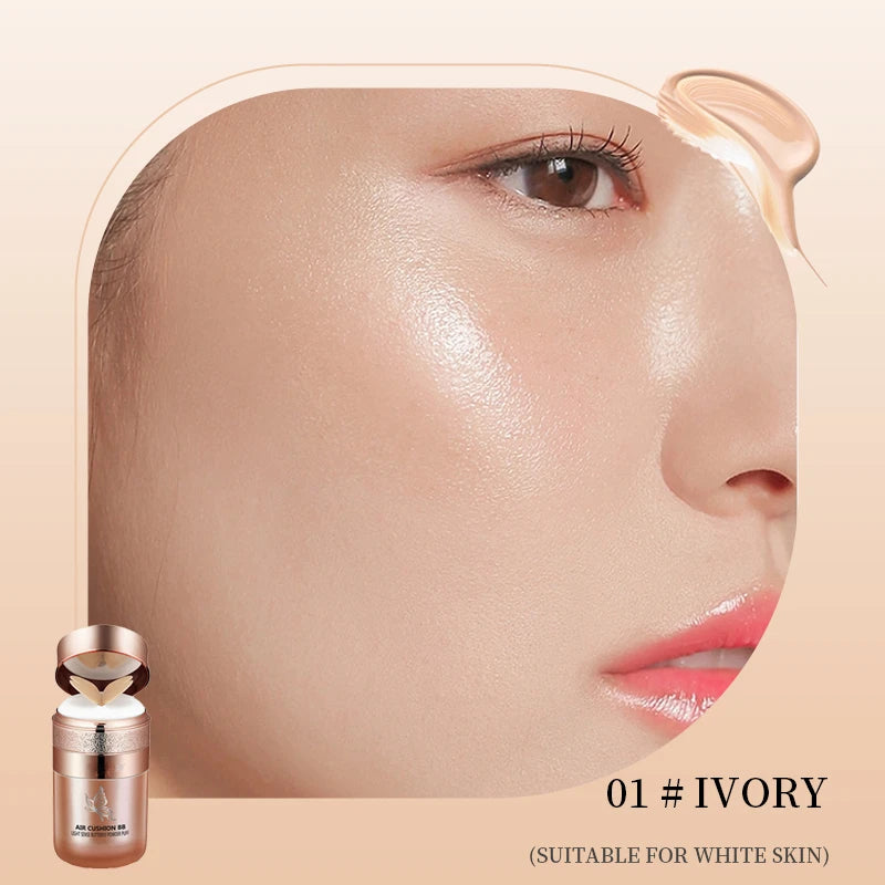 Air Cushion BB Cream Borboleta Pó Puff Base Hidratante Corretivo Clareador Controle de Oleosidade Maquiagem À Prova D'água Cosméticos