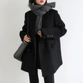 Casaco de lã feminino CHIC VEN, blazer longo de lã, blusa grossa e quente, sobretudo feminino, blusa feminina para escritório, outono e inverno