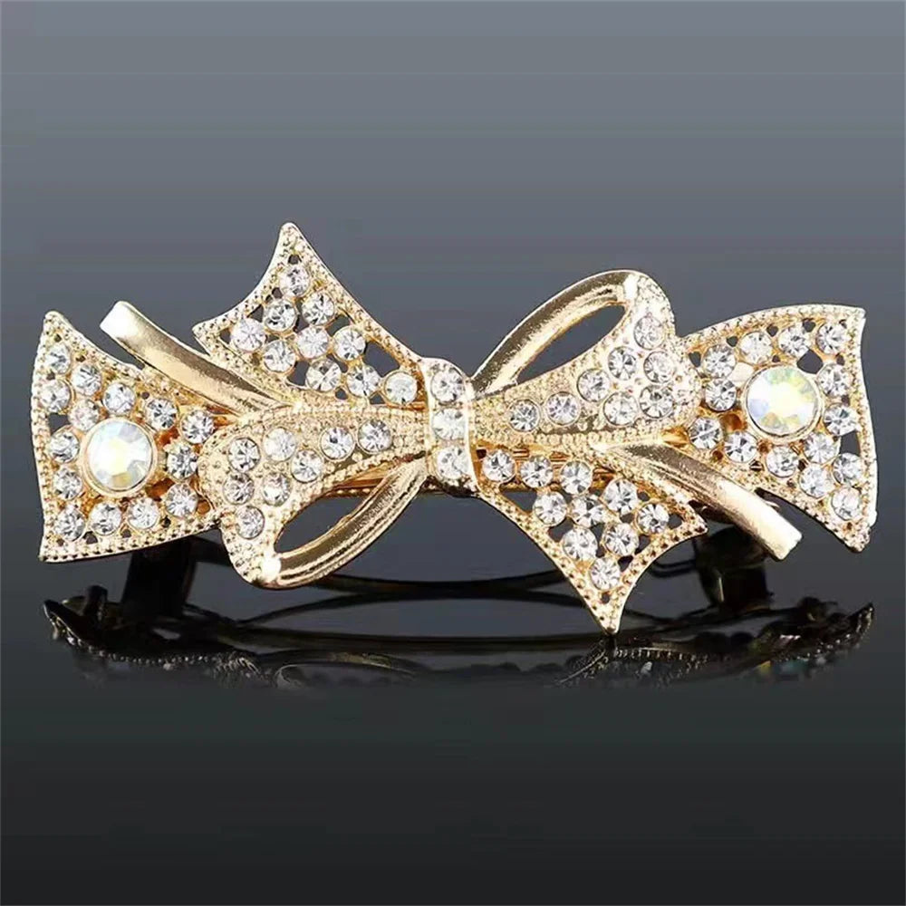 Korean Shiny Rhinestone Hair Clip for Girls Women Fashion Sweet Exquisite Pearl Flower Hairpin Hair Claw Hair Accessories