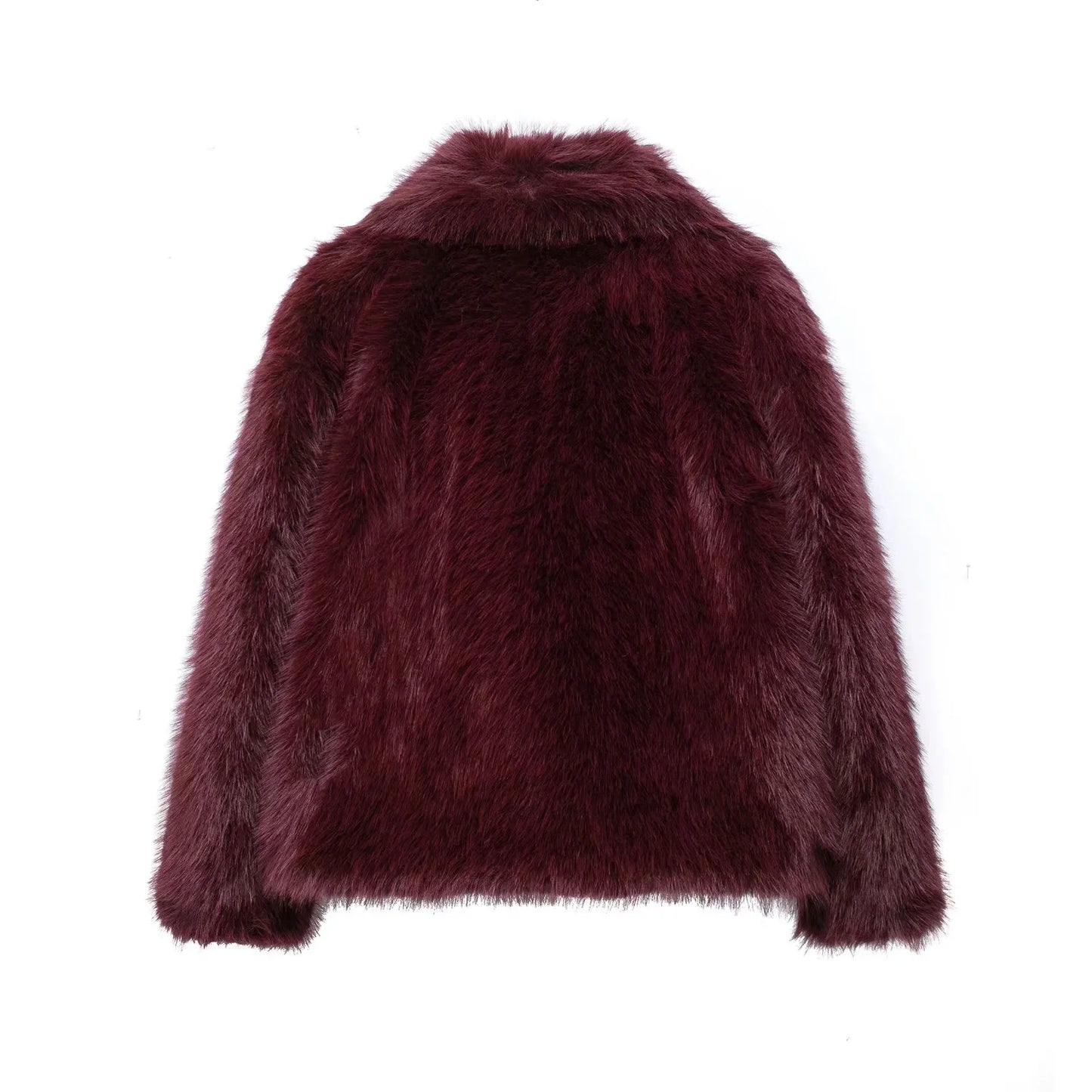 KONDALA 2026 Spring Summer Casual Faux Fur Brown Women Warm Jackets Valentine‘s Day Turn Down Collar Oversized Elegant Coats