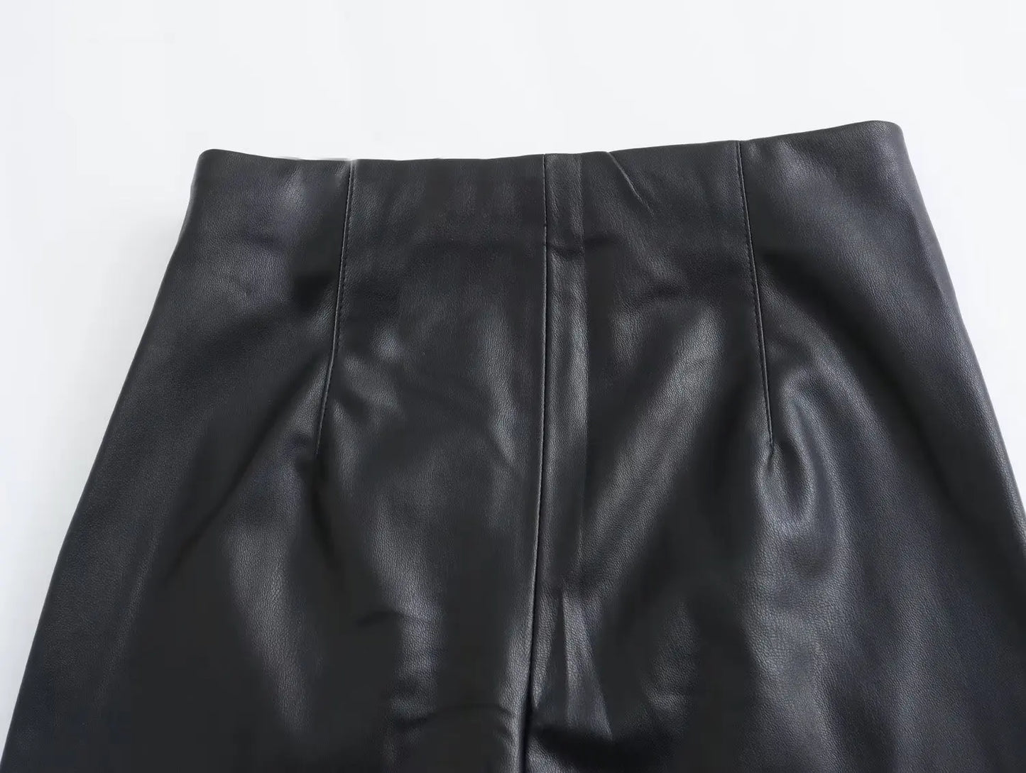 HH 2024 Women's Faux Leather Pants High Waist Straight Leg Trousers Fashion Female Streetwear Stylish Stretch Pencil Pants