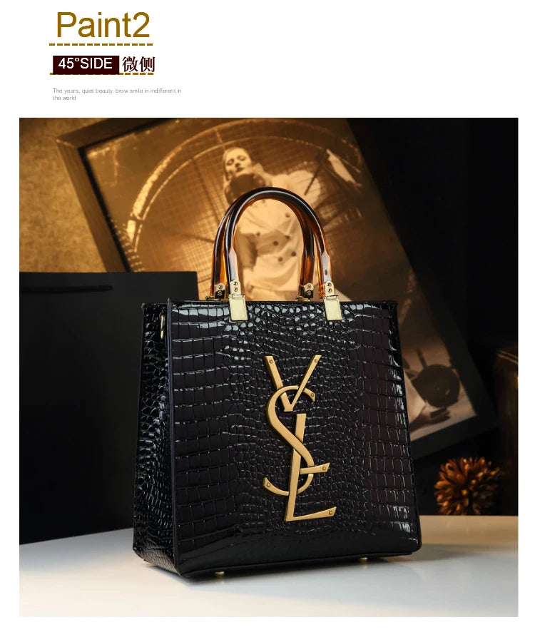 Genuine Leather Women Handbags Alligator Pattern Large Capacity Tote Bag Fashion Mother Bag 2025 New All-match Portable Bags