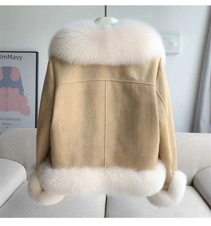 High End Fashion Faux Mink Fur Jacket 2025 New Winter Thicken Warm Elegant Fluffy Short Fur Coats High Quality Fox Fur Outwear