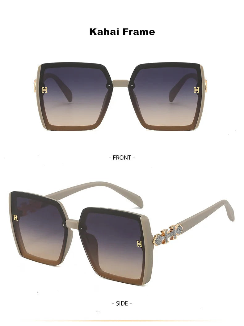 New Fashion Women's Sunglasses Light Luxury Travel Temple Letters UV400 Sunglasses(DS-3011)