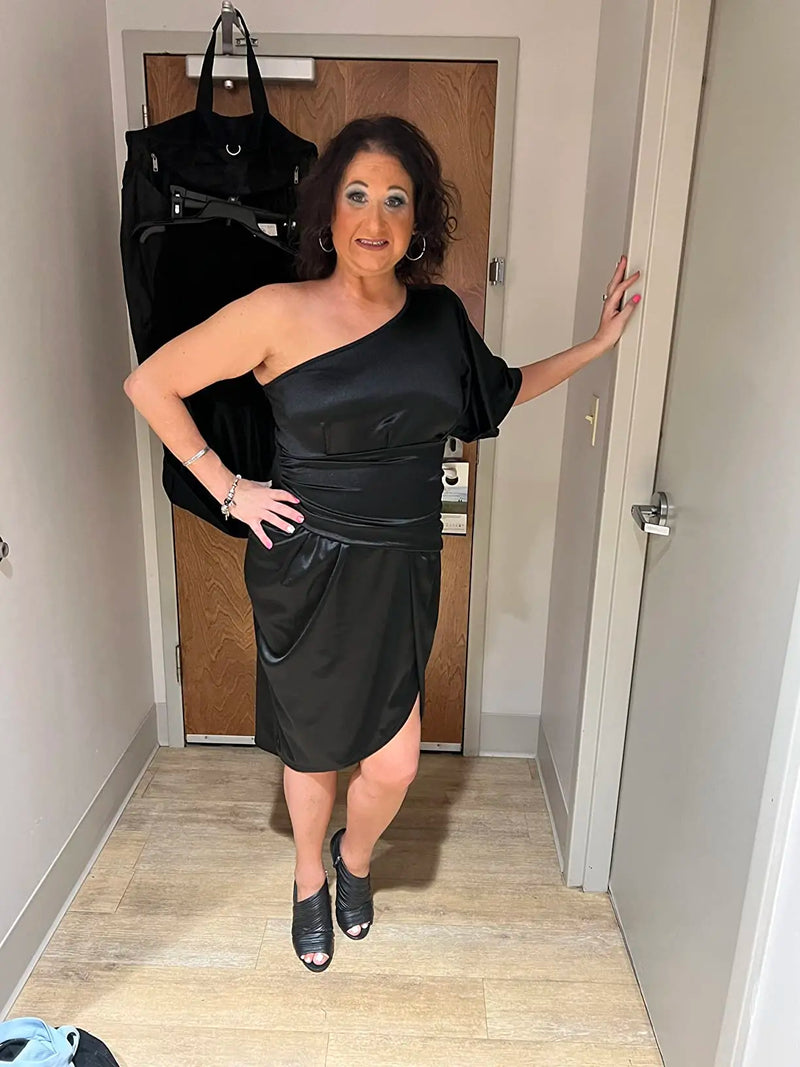 Clothing 2022 Summer Solid High Split One Shoulder Elegant Midi Dress For Woman Birthday Nightclub Party Club Dresses Vestidos