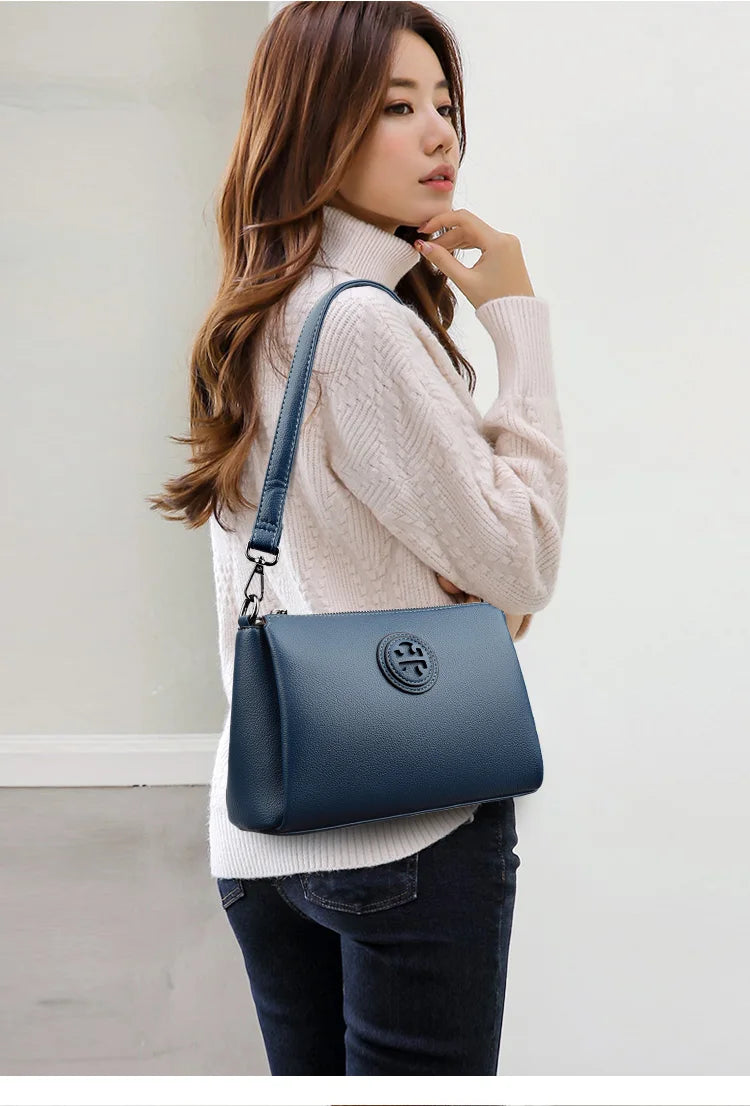 Versatile PU Crossbody Bag for Women Stylish High Quality Brand Design Zipper Solid Color Pattern Casual Daily Use Shoulder Bag