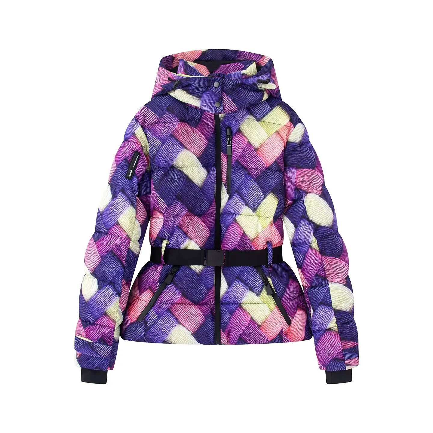 2025 Women Winter Hooded Down Jackets With Belt Lady Warm Thick Long Sleeve Stand Collar Parkas Padded Coats Sports Ski Outdoor