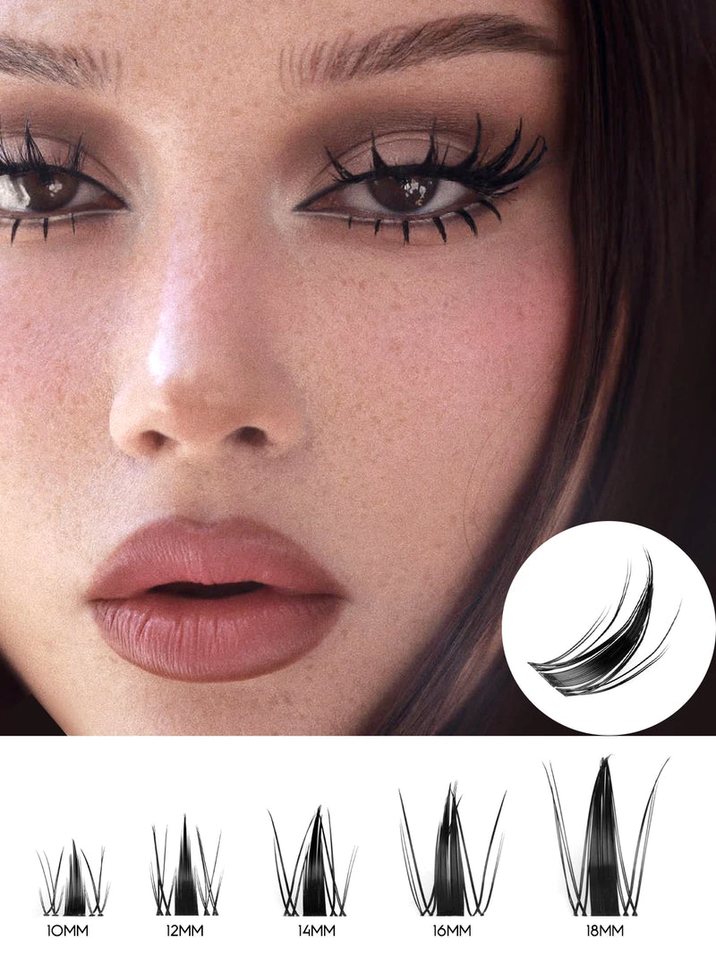 Kit de cílios postiços GROINNEYA faça você mesmo, cílios de manga de 10 a 18 mm, bandeja mista, conjuntos de cílios individuais, kit com cílios postiços faça você mesmo