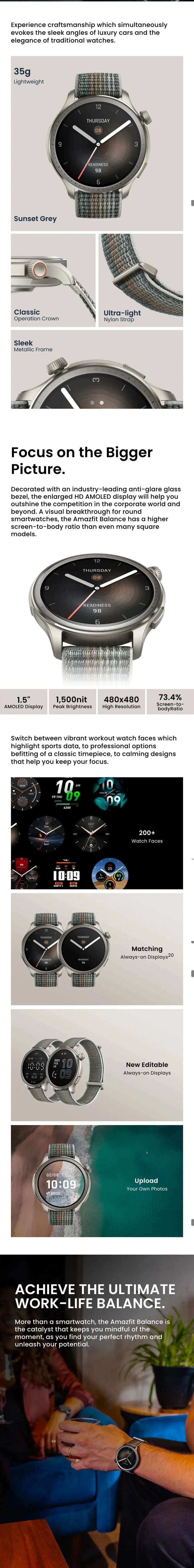 New Amazfit Balance Smartwatch AI Fitness Coach Dual-Band GPS 14-Day Battery Alexa Built-in Bluetooth Calls Smart Watch