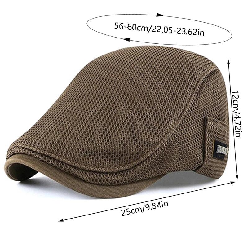 Mesh Breathable Beret Thin Section Sunscreen Sun Hat Cabbie Flat Cap Breathable Mesh Newsboy Beret Ivy Cap - CRAVO ROSE