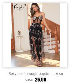 Vestidos longos Sexy preto sem costas lantejoulas maxi  elegante bodycon