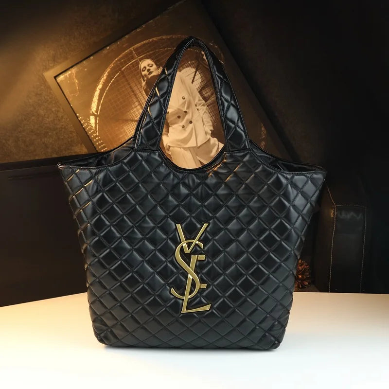 Bolsa tote de couro genuíno elegante para mulheres, leve, grande capacidade, com inserção organizadora, moda, trabalho, viagem, bolsa de ombro - CRAVO ROSE