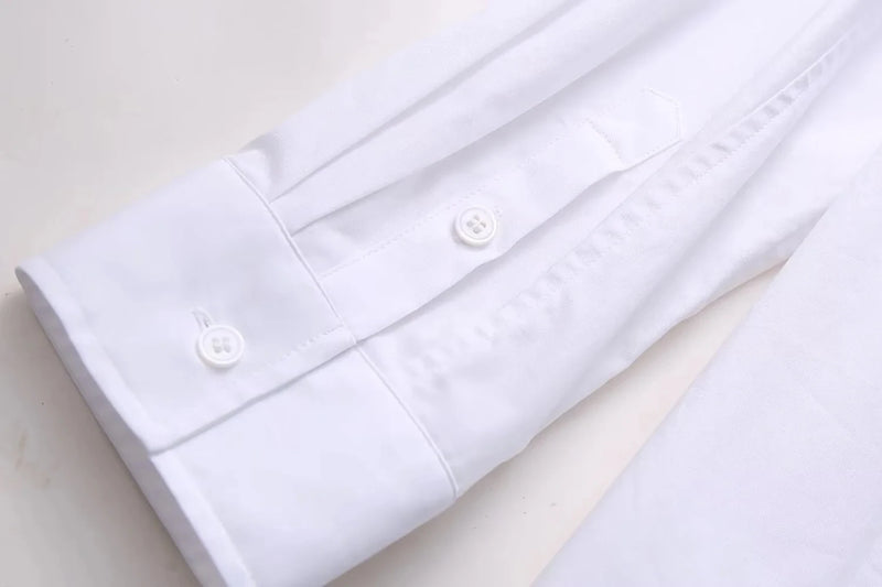 Blusas brancas elegantes da moda primavera 2025, blusas com lapela vazada, camisa slim feminina, casual, streetwear, blusa feminina para escritório