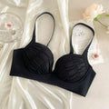 2024 New Pleated Bras Push Up Bra Small Chest No Steel Ring Wirelss Soft Bra Solid Color Sweet Seamless Bra