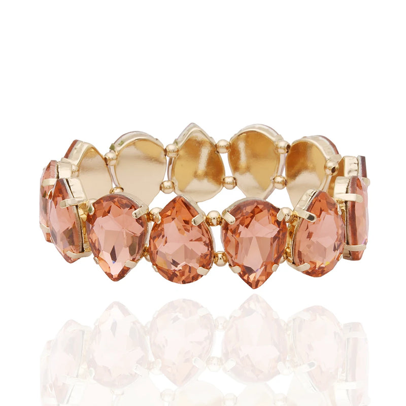 Bohemian Colorful Glass Bracelets For Woman European American Exaggeration Spring Rhinestone Bangle Madera Rhinestone Pulseira