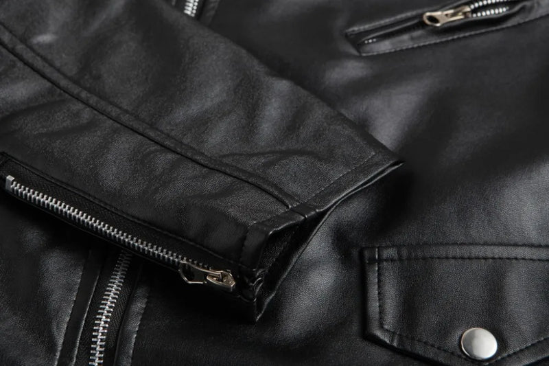 Jaquetas de couro masculinas para motocicleta, zíper oblíquo, slim, nova moda, couro sintético, camurça, casacos casuais, jaquetas de couro 4XL