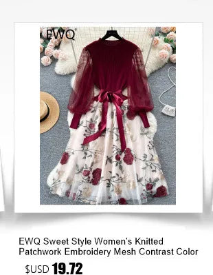 EWQ Elegant Style Chic Jumpsuit Women Solid Color Sleeveless Notched Irregular Patchwork Jumpsuits Winter Spring 2024 New SN5373