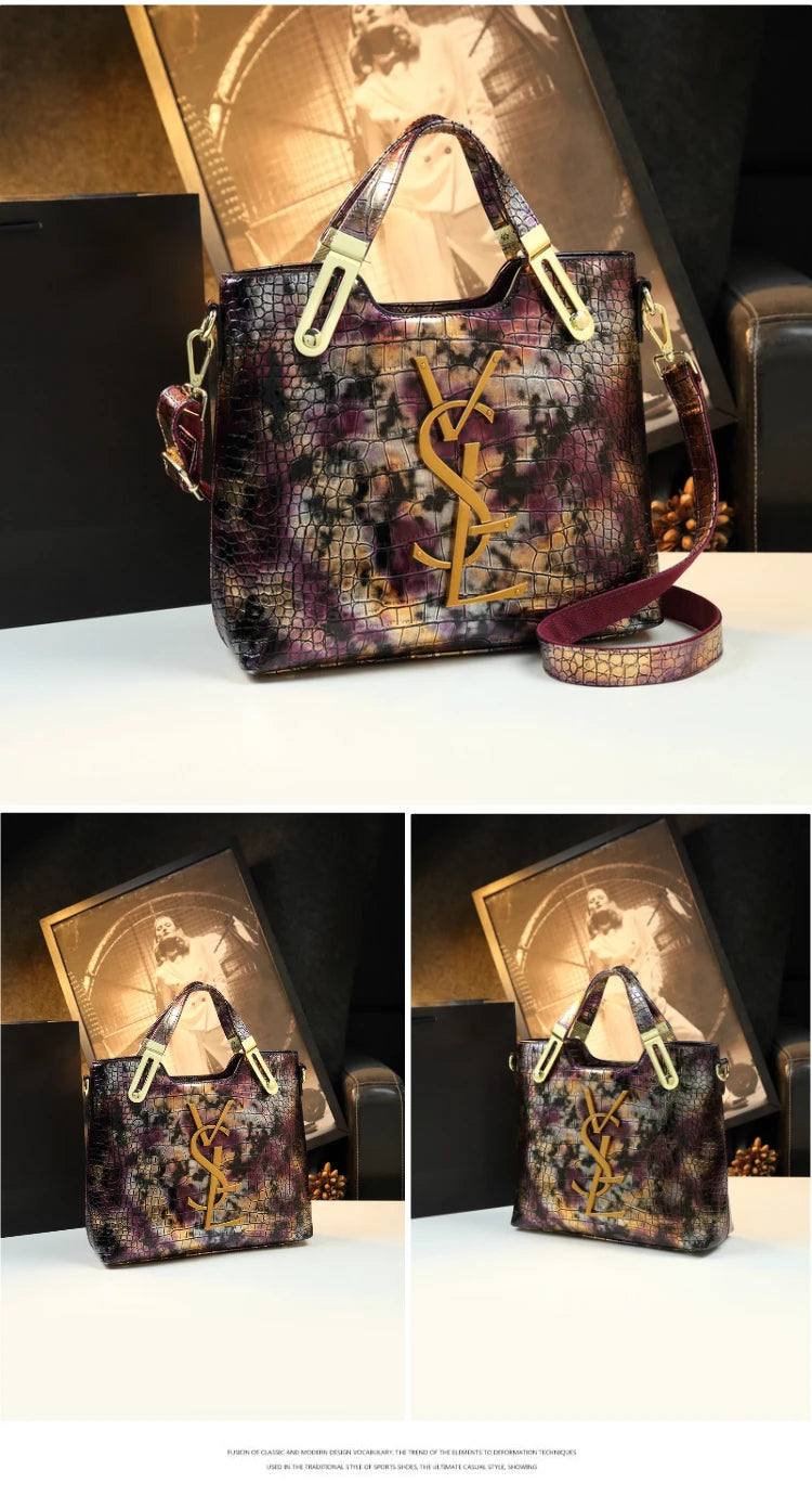 2025 new all-match alligator print atmosphere middle-aged women bag large capacity Tote bag