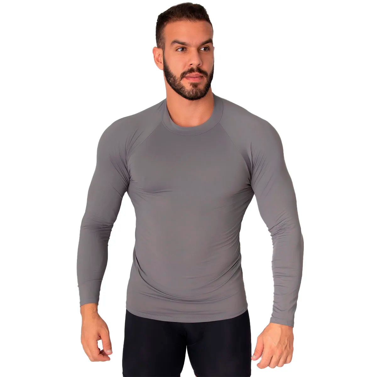 Thermal Blouse UV Protection Polyester Men's Second Skin Long Sleeve Smooth Soft Cold Casual Workout