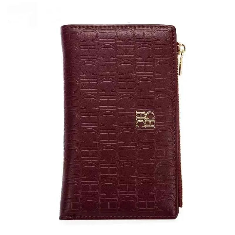 CH Luxury Wallet Card Leather Zipper Letter Printed Short Women's Handbag 2026 Trendy Coin Storage Bag