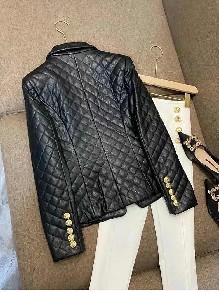 High-end Black Elegant Suit Jacket Ladies Casual Double Breasted Fashion Women's Blazer 2023 Office Work Casual Female Outerwear