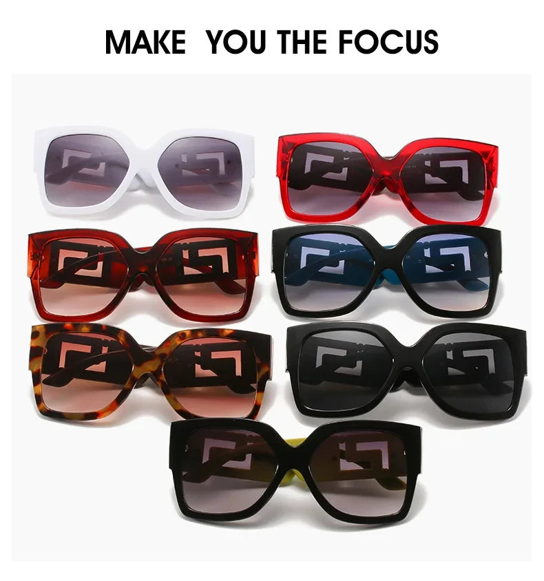 Sunglasses Men Women Vintage Oversize Trendy Square Gradient Shades Sun Glasses 2023 Luxury Brand Design Fashion UV400 Eyewear