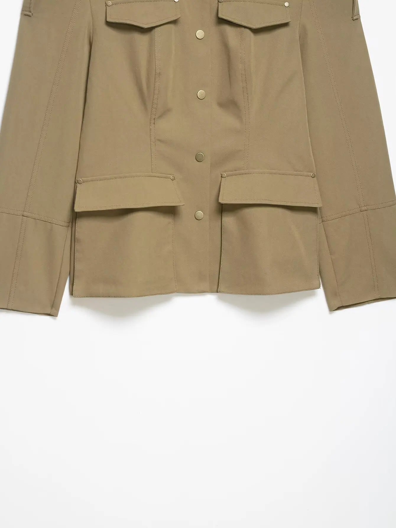 HH Women New Fashion Long Sleeve khaki Coat Pocket Single Breasted Slim Casual Jacket 2026 Spring Ladies Street Elegant Coats