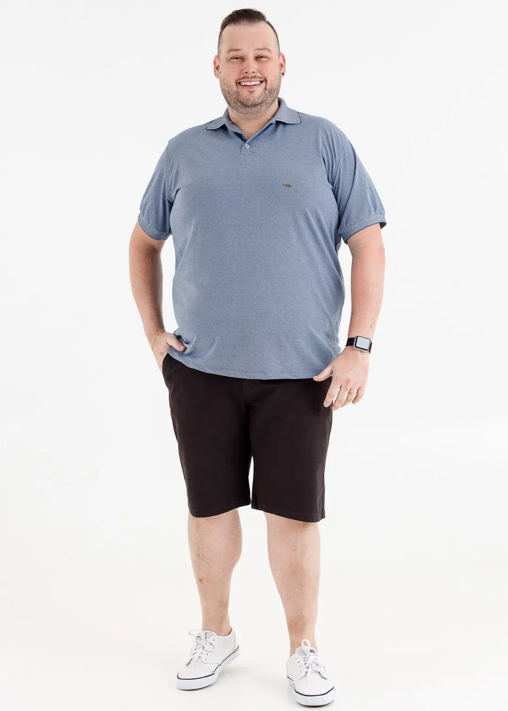 Plus Size Mixed Polo Shirt