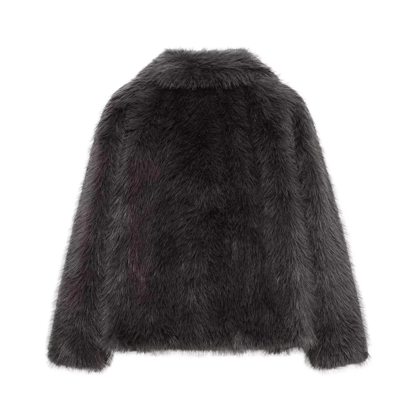 KONDALA 2026 Spring Summer Casual Faux Fur Brown Women Warm Jackets Valentine‘s Day Turn Down Collar Oversized Elegant Coats