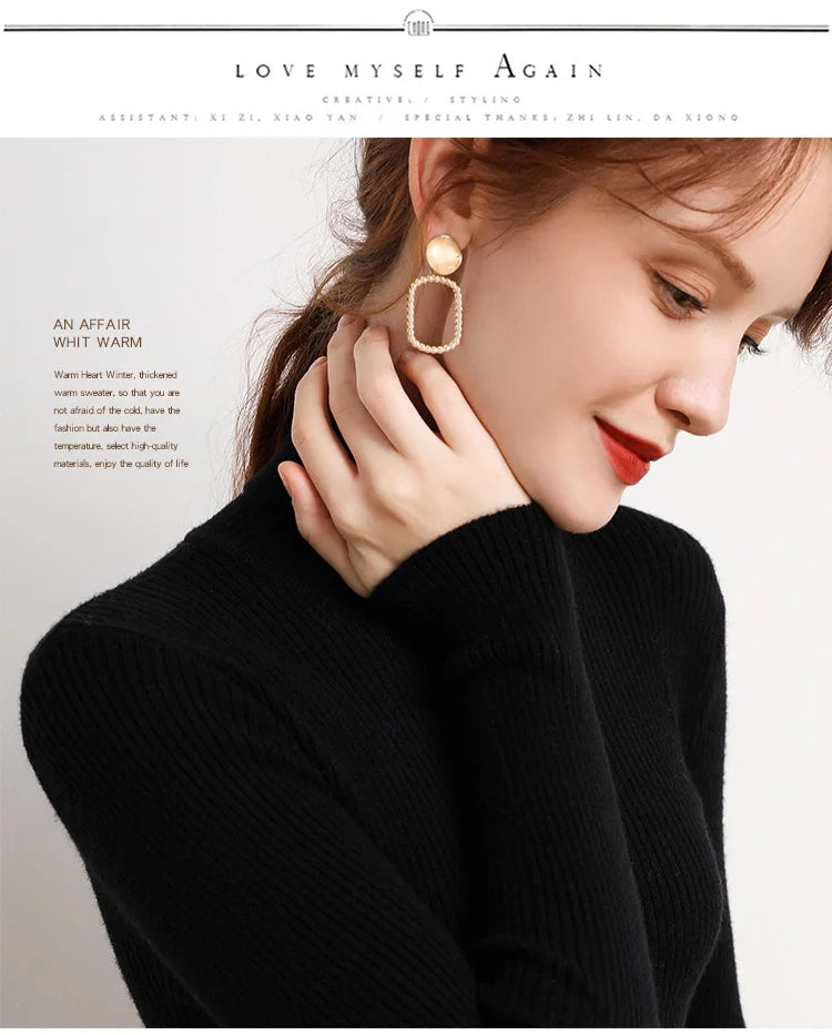 Heliar Women Fall Turtleneck Sweater Knitted Soft Pullovers Cashmere Jumpers Basic Soft Sweaters For Women 2026 Autumn Winter