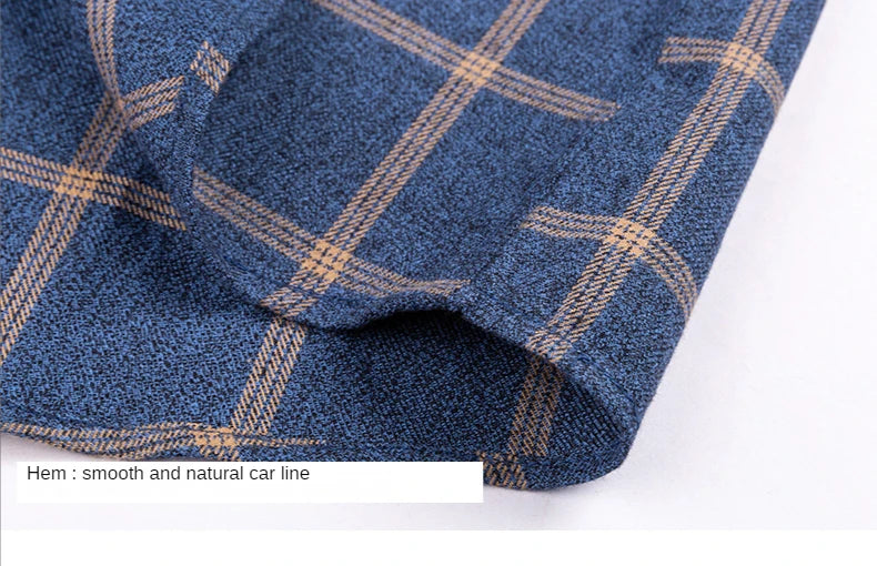 Pure Cotton Men's Plaid Shirt Long Sleeve Regular Fit Men Casual Oversized Shirt Leisure Autumn Male Clothes New Plus Size